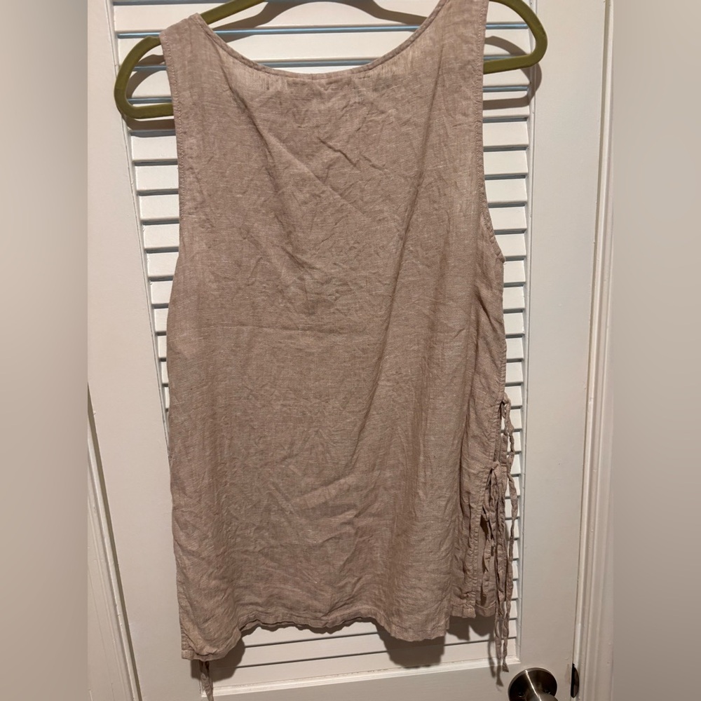 Rachel Zoe Light Taupe Linen Top